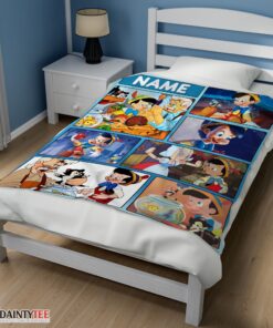 Top Disney Cartoon Pinocchio With Friends Blanket Fleece Customized Blanket - Image 3