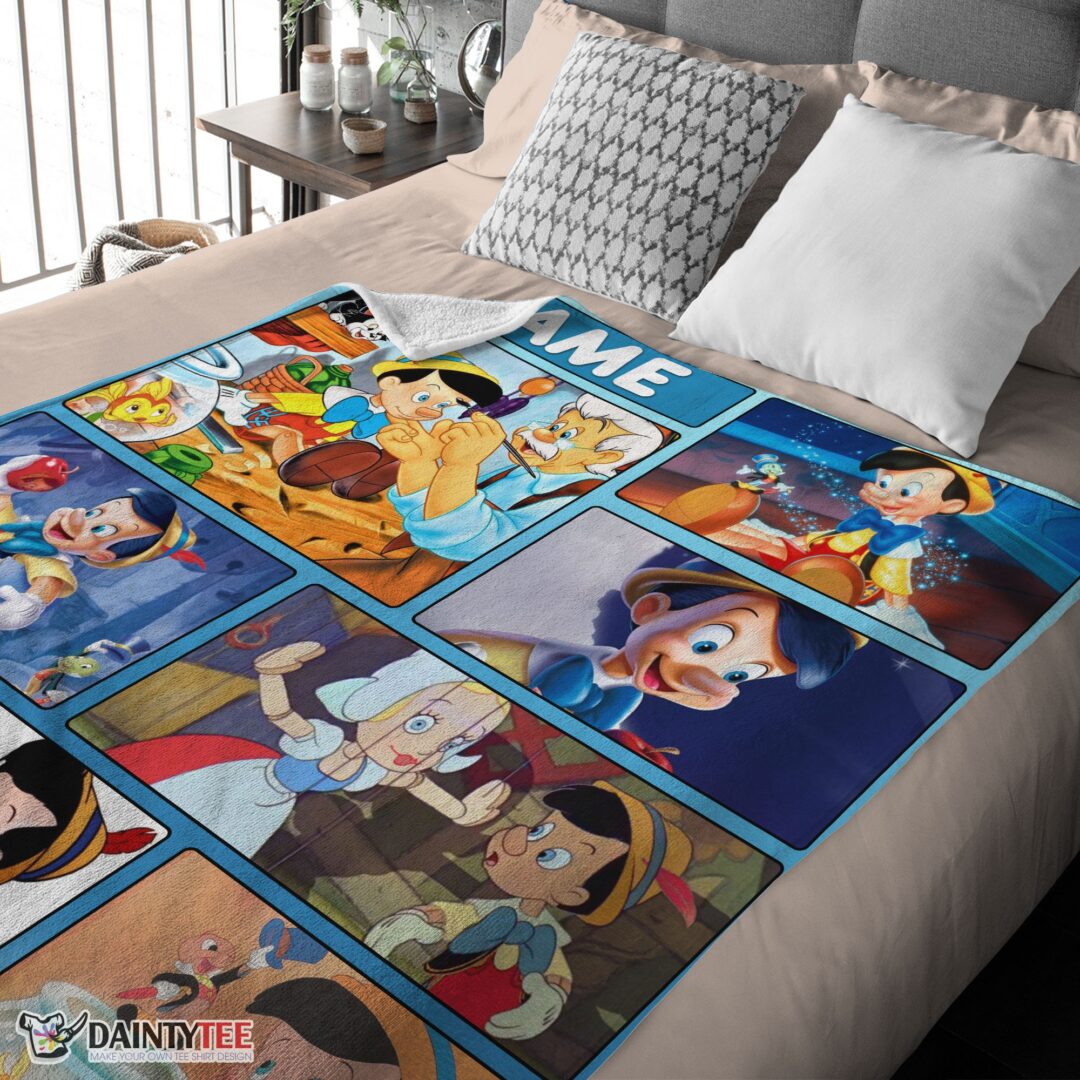 top-disney-cartoon-pinocchio-with-friends-blanket-fleece-customized-blanket-mk-03 Top Disney Cartoon Pinocchio With Friends Blanket Fleece Customized Blanket - Image 4