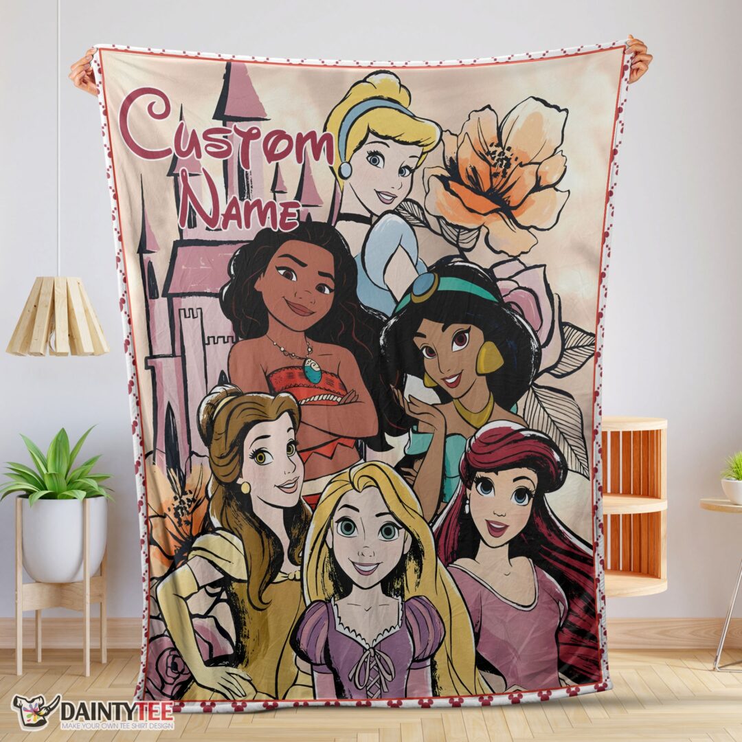 top-disney-cartoon-princess-characters-blanket-fleece-customized-blanket-mk-01-1 Top Disney Cartoon Princess Characters Blanket Fleece Customized Blanket