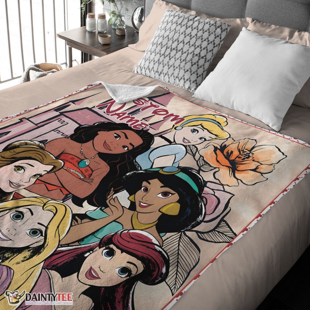 top-disney-cartoon-princess-characters-blanket-fleece-customized-blanket-mk-02 Top Disney Cartoon Princess Characters Blanket Fleece Customized Blanket - Image 3