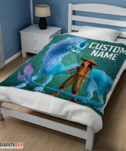 Top Disney Cartoon Retro Raya And The Last Dragon Blanket Fleece Customized Blanket - Image 3