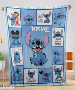 Top Disney Cartoon Stitch With Friends Blanket Customize Blanket