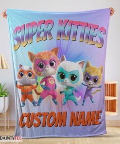Top Disney Cartoon SuperKitties Blanket Fleece Customized Blanket