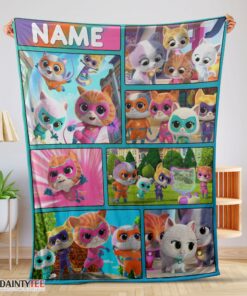 Top Disney Cartoon SuperKitties With Friends Blanket Fleece Customized Blanket