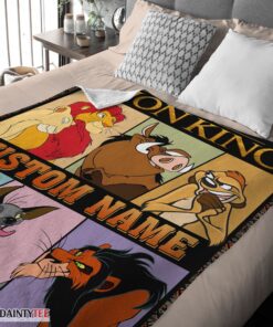 Top Disney Cartoon The Lion King With All Friends Blanket Fleece Customized Blanket - Image 3