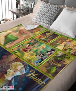 Top Disney Cartoon Tinker Bell Cute Blanket Fleece Customized Blanket - Image 4