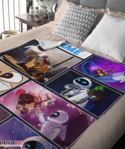Top Disney Cartoon Wall-E And Eve Blanket Fleece Customized Blanket - Image 4