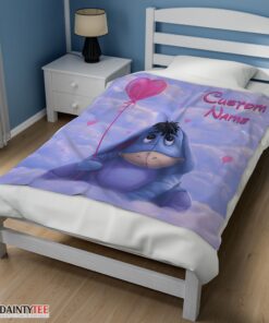 Top Disney Cartoon Winnie The Pooh Eeyore Cute Blanket Fleece Customized Blanket - Image 3
