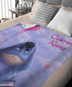 Top Disney Cartoon Winnie The Pooh Eeyore Cute Blanket Fleece Customized Blanket - Image 4