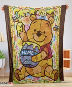 Top Disney Cartoon Winnie The Pooh With Jars Of Honey Blanket Customize Blanket