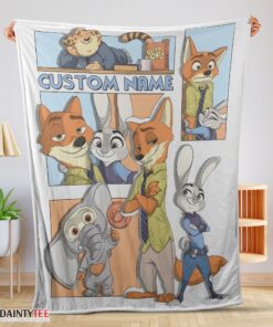 Top Disney Cartoon Zootopia Velveteen Cute Blanket Fleece Customized Blanket