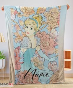 Top Disney Cinderella Elegant Princess Bloom Blanket Fleece Customized Blanket