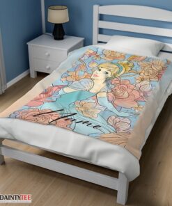 Top Disney Cinderella Elegant Princess Bloom Blanket Fleece Customized Blanket - Image 3