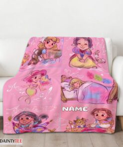 Top Disney Cute Kids Princess Sketches Blanket Fleece Customized Blanket - Image 3