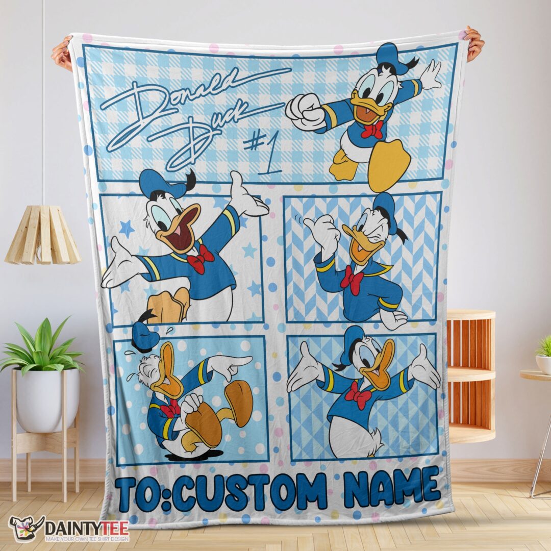 top-disney-donald-duck-with-signature-and-friends-donald-duck-moods-blanket-customize-blanket-mk-01-1-1 Top Disney Donald Duck With Signature And Friends Donald Duck Moods Blanket Customize Blanket