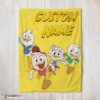 Top Disney Ducktales Huey Dewey Louie Webby Yellow Cartoon Collage Blanket Fleece Customized Blanket