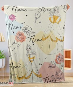 Top Disney Elegant Princess Belle Pretty Blanket Fleece Customized Blanket