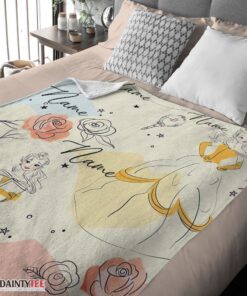 Top Disney Elegant Princess Belle Pretty Blanket Fleece Customized Blanket - Image 4