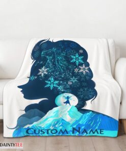 Top Disney Frozen Elsa Double Exposure Blanket Fleece Customized Blanket - Image 3