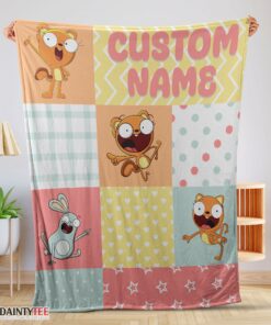 Top Disney Kiff Chatterley & Barry Buns Pattern Blanket Fleece Customized Blanket