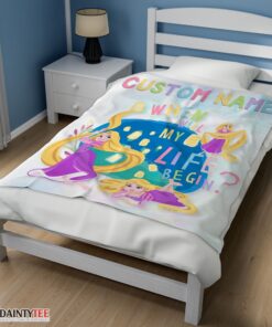 Top Disney Long Hair Princess Rapunzel Princess Blanket Fleece Customized Blanket - Image 3