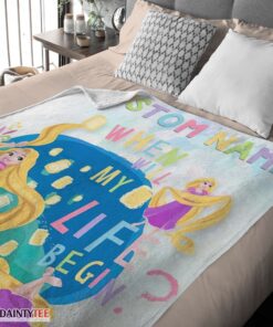 Top Disney Long Hair Princess Rapunzel Princess Blanket Fleece Customized Blanket - Image 4