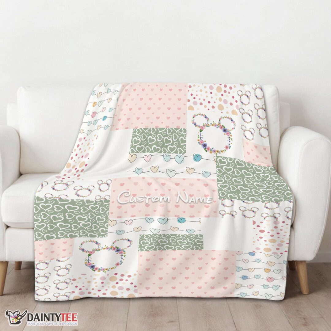top-disney-mickey-logo-heart-texture-blanket-fleece-customized-blanket-mk-01 Top Disney Mickey Logo Heart Texture Blanket Fleece Customized Blanket - Image 3