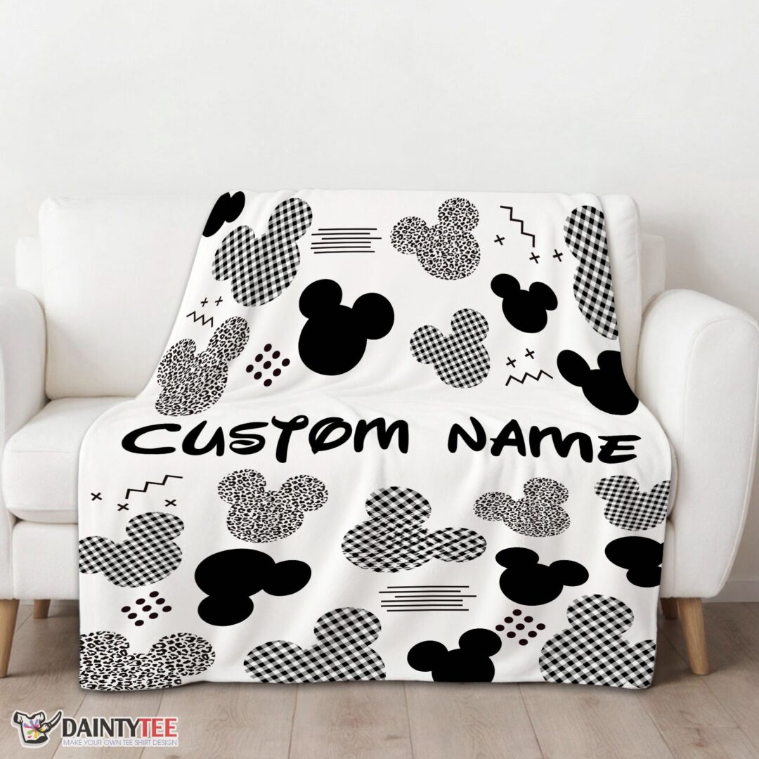 top-disney-mickey-logo-texture-blanket-fleece-customized-blanket-mk-01 Top Disney Mickey Logo Texture Blanket Fleece Customized Blanket - Image 3