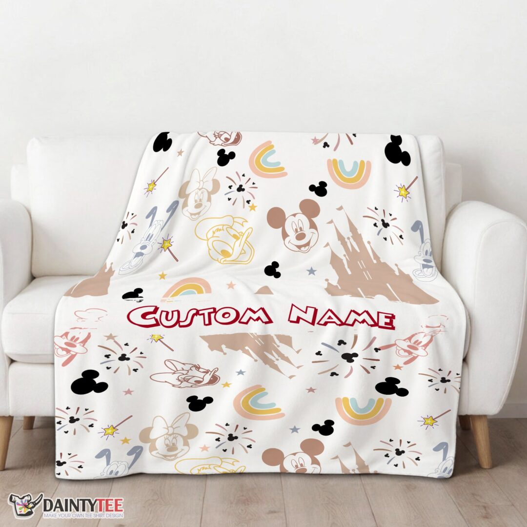 top-disney-mickey-mouse-friends-magical-mouse-castle-blanket-fleece-customized-blanket-mk-01 Top Disney Mickey Mouse & Friends Magical Mouse Castle Blanket Fleece Customized Blanket - Image 3