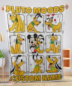 Top Disney Pluto Dog And Friends Pluto Dog Moods Blanket Customize Blanket