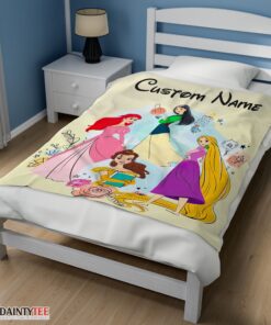Top Disney Princess Ariel Mulan Rapunzel Belle Princess Blanket Fleece Customized Blanket - Image 3