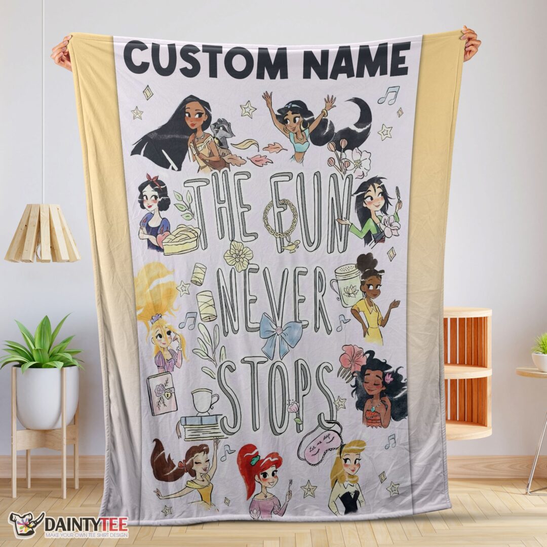 top-disney-princess-the-fun-never-stops-blanket-fleece-customized-blanket-mk-01-1 Top Disney Princess The Fun Never Stops Blanket Fleece Customized Blanket