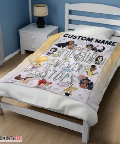 Top Disney Princess The Fun Never Stops Blanket Fleece Customized Blanket - Image 3