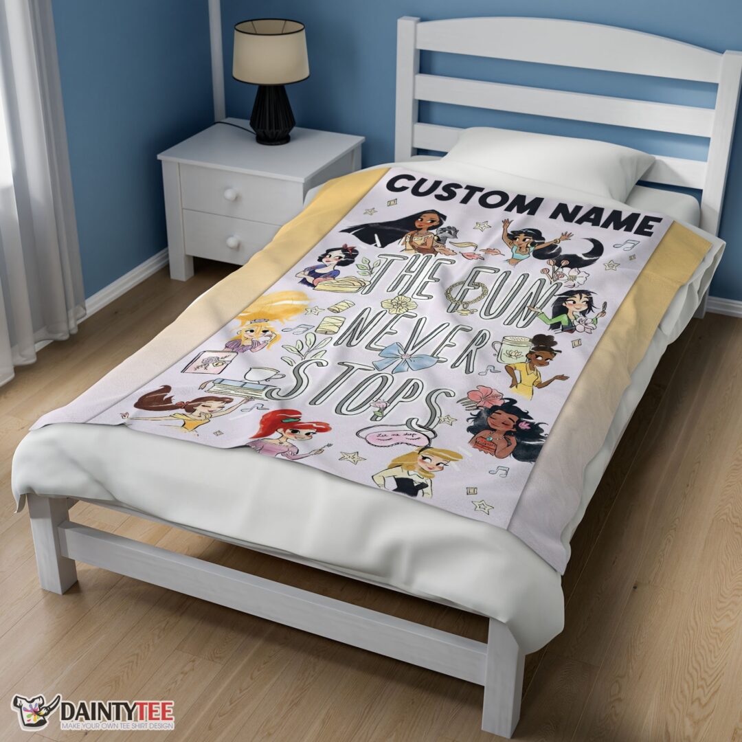 top-disney-princess-the-fun-never-stops-blanket-fleece-customized-blanket-mk-02 Top Disney Princess The Fun Never Stops Blanket Fleece Customized Blanket - Image 3