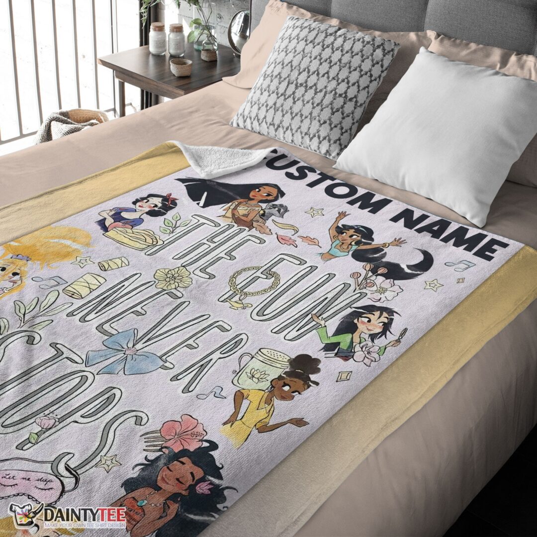 top-disney-princess-the-fun-never-stops-blanket-fleece-customized-blanket-mk-03 Top Disney Princess The Fun Never Stops Blanket Fleece Customized Blanket - Image 4