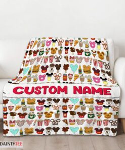 Top Disney Snack Club Food Pattern Blanket Fleece Customized Blanket - Image 3