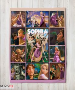 Top Disney Tangled Collage Blanket Fleece Customized Blanket