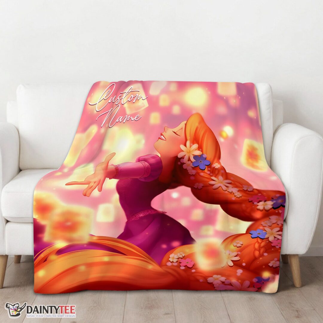 top-disney-tangled-rapunzel-lanterns-of-light-blanket-fleece-customized-blanket-mk-01 Top Disney Tangled Rapunzel Lanterns Of Light Blanket Fleece Customized Blanket - Image 3
