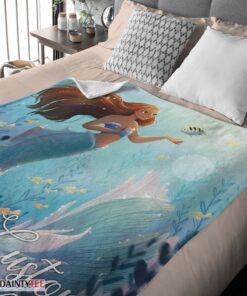 Top Disney The Little Mermaid Ariel Princess Fleece Family Princess Customized Blanket - Image 4