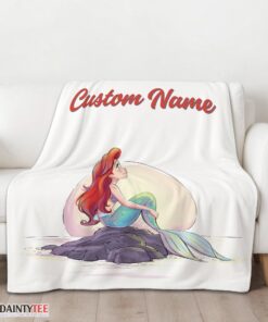 Top Disney The Little Mermaid Delicate And Painterly Blanket Fleece Customized Blanket - Image 3