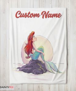 Top Disney The Little Mermaid Delicate And Painterly Blanket Fleece Customized Blanket