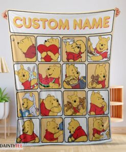 Top Disney Winnie The Pooh Cute Pooh Customize Blanket