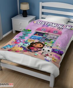 Top Disney’s Gabby’s Dollhouse With Our Cute Girl Fleece Blanket Customize Blanket - Image 3