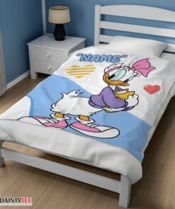 Top Donald Duck Girlfriend Daisy Blanket Fleece Customized Blanket - Image 3