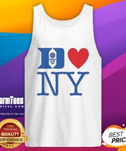 Alt Text: Top Duke Men's Basketball Love NY Tank Top featuring blue and white design, perfect for fans and summer wear.