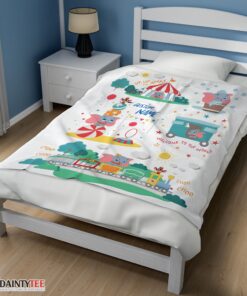 Top Dumbo Personalized Minky Blanket Circus Elephant Nursery Blanket Fleece Customized Blanket - Image 3