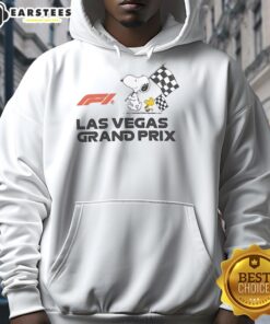 Top F1 Peanuts Las Vegas Grand Prix hoodie featuring vibrant graphics and a comfortable fit for racing fans.