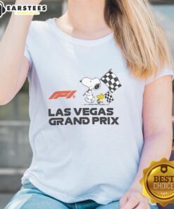 Top F1 Peanuts Las Vegas Grand Prix ladies tee in vibrant colors, perfect for race fans and stylish comfort.
