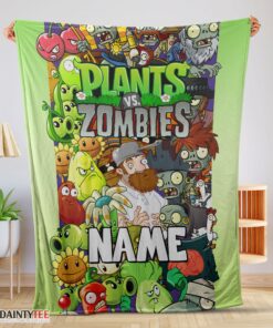 Top Game Plants Vs Zombies All Character Blanket Fleece Customized Blanket