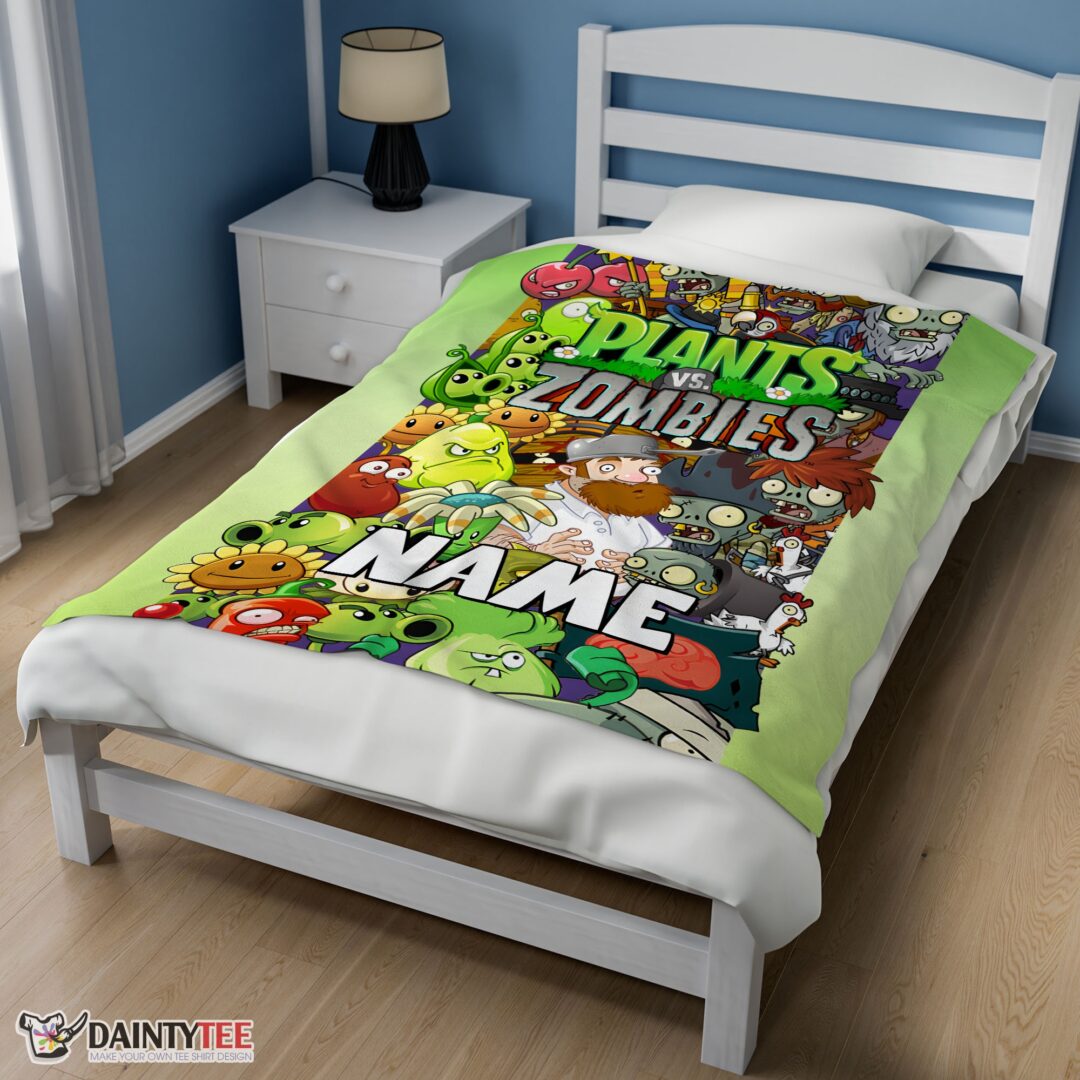top-game-plants-vs-zombies-all-character-blanket-fleece-customized-blanket-mk-01-2 Top Game Plants Vs Zombies All Character Blanket Fleece Customized Blanket - Image 3